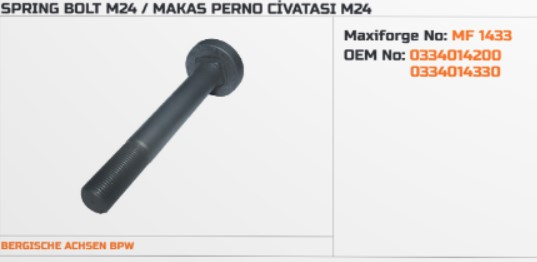 BPW MAKAS PERNO CIVATASI M 24 X 17 SOMUNLU
